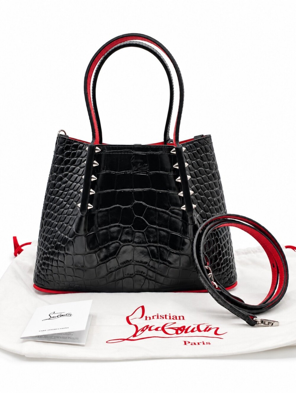 CP68❤️ NWT Christian Louboutin Cabarock mini Handbag leather black